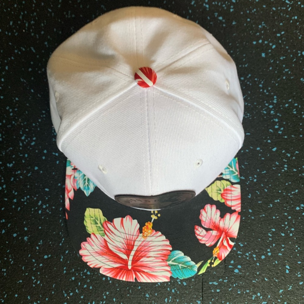 Doughnuts & Deadlifts SnapBack, Floral and White, One-Size
